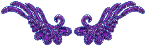 Motif Sequin/Beads 18.5x9cm Wing 2pc 