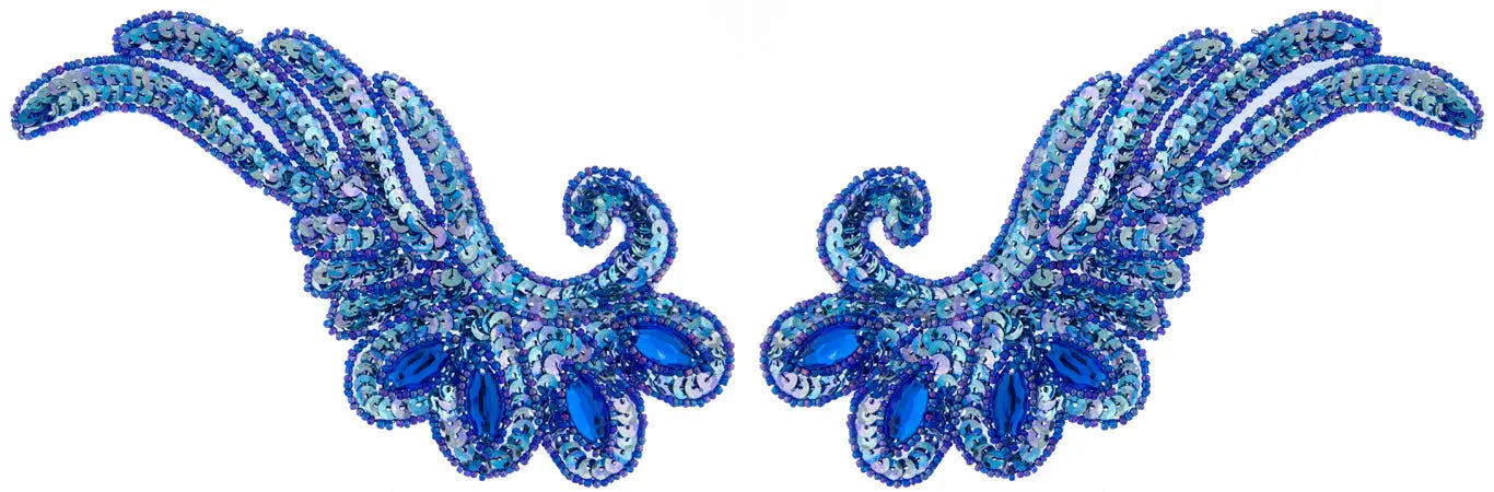Motif Sequin/Beads 18.5x9cm Wing 2pc 