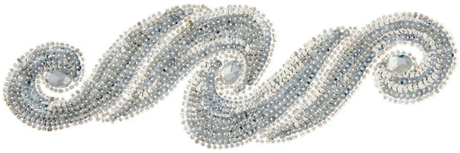 Motif Sequin/Beads 29.5x9.5cm Scroll With Stones