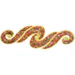 Motif Sequin/Beads 29.5x9.5cm Scroll With Stones