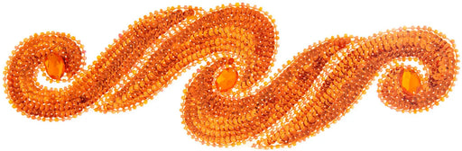 Motif Sequin/Beads 29.5x9.5cm Scroll With Stones