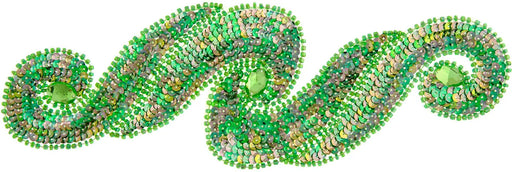 Motif Sequin/Beads 29.5x9.5cm Scroll With Stones