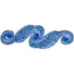 Motif Sequin/Beads 29.5x9.5cm Scroll With Stones - Cosplay Supplies Inc