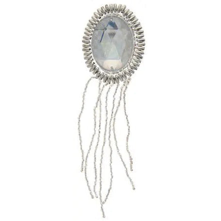 Motif Beaded 4.5x15cm Oval With Matching Stone  Hologram