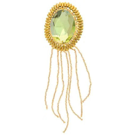 Motif Beaded 4.5x15cm Oval With Matching Stone  Hologram