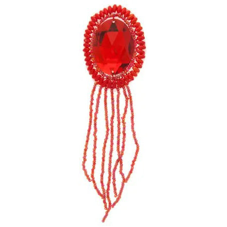 Motif Beaded 4.5x15cm Oval With Matching Stone  Hologram