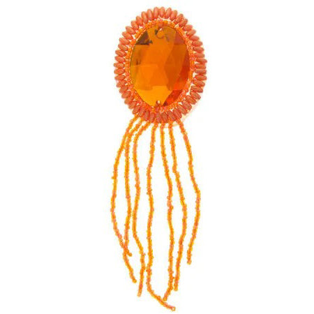 Motif Beaded 4.5x15cm Oval With Matching Stone  Hologram