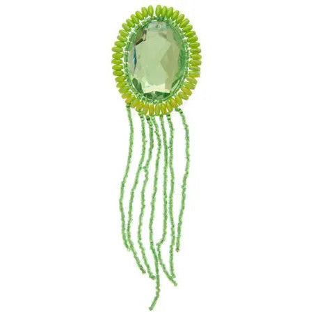 Motif Beaded 4.5x15cm Oval With Matching Stone  Hologram