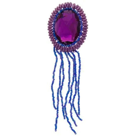 Motif Beaded 4.5x15cm Oval With Matching Stone  Hologram