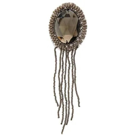 Motif Beaded 4.5x15cm Oval With Matching Stone  Hologram