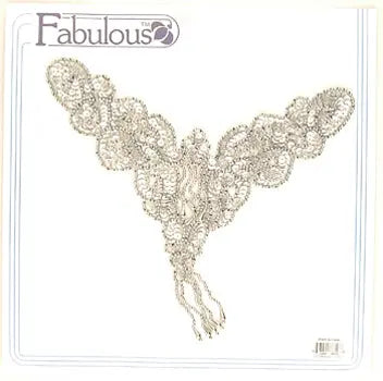 Beaded Motif Sequin Lazar 26x23cm V-Shape 