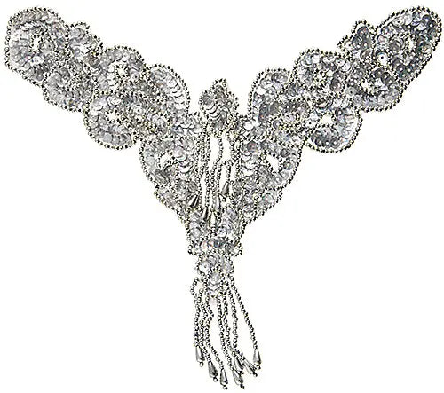 Beaded Motif Sequin Lazar 26x23cm V-Shape - Cosplay Supplies Inc