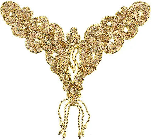 Beaded Motif Sequin Lazar 26x23cm V-Shape - Cosplay Supplies Inc