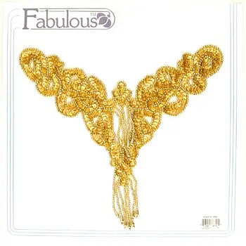 Beaded Motif Sequin Lazar 26x23cm V-Shape 