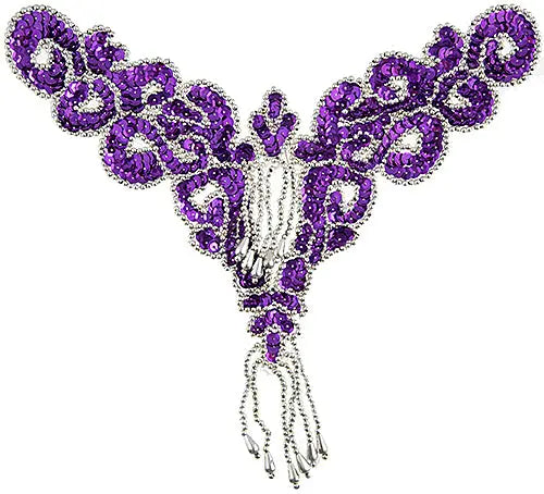 Beaded Motif Sequin Lazar 26x23cm V-Shape - Cosplay Supplies Inc