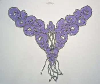 Beaded Motif Sequin Lazar 26x23cm V-Shape 