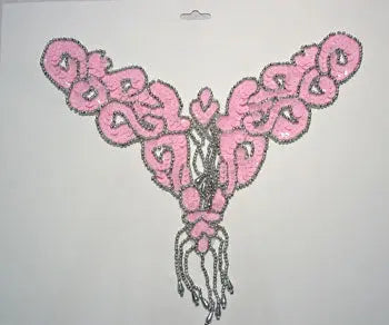 Beaded Motif Sequin Lazar 26x23cm V-Shape 