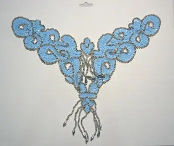 Beaded Motif Sequin Lazar 26x23cm V-Shape 