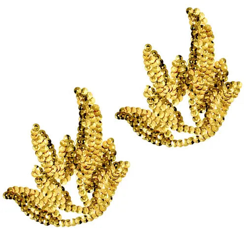 Motif Sequin Leaf Gold 9x9cm