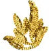 Motif Sequin Leaf Gold 9x9cm