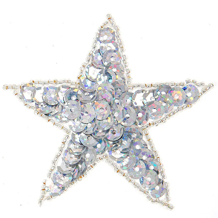 Motif Sequin/Beads Star Hologram 7.5cm