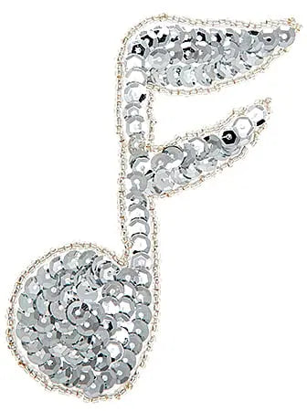 Motif Sequin/Beads Music 16th Note  9x7cm - Cosplay Supplies Inc