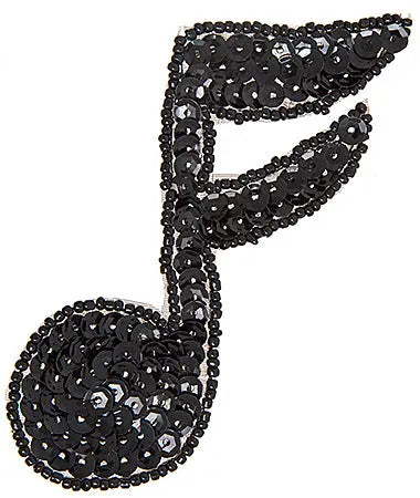 Motif Sequin/Beads Music 16th Note  9x7cm