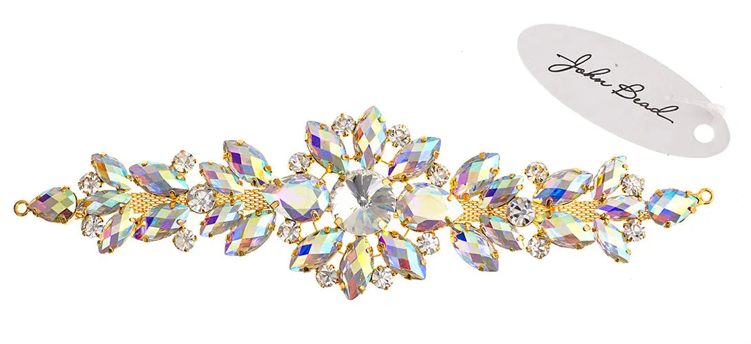 Crystal Motifs Floral 18cm  Aurora Borealis/Gold