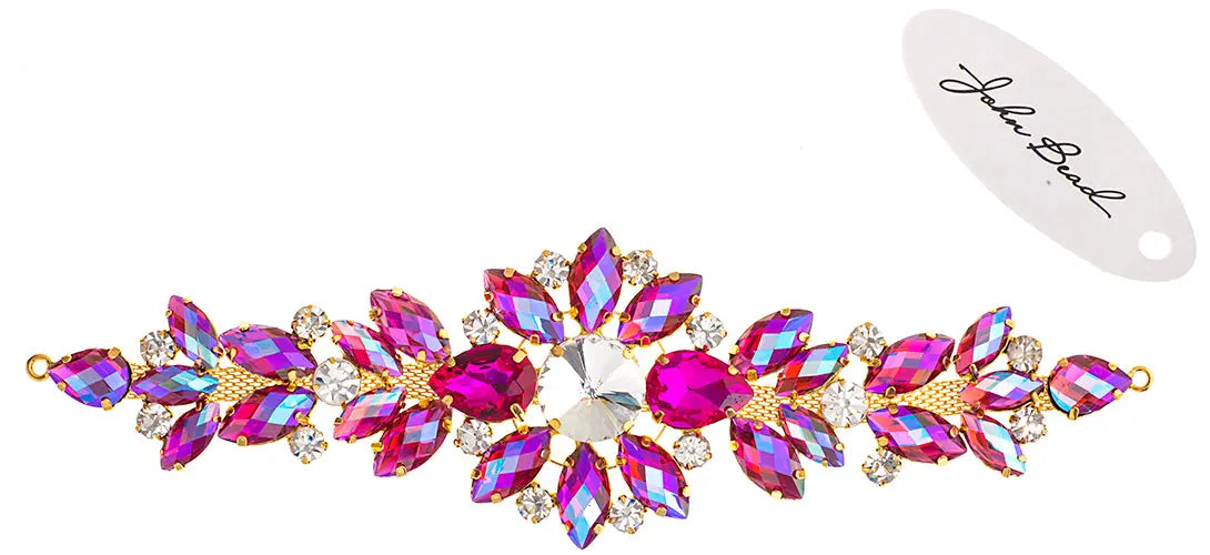 Crystal Motifs Floral 18cm  Aurora Borealis/Gold