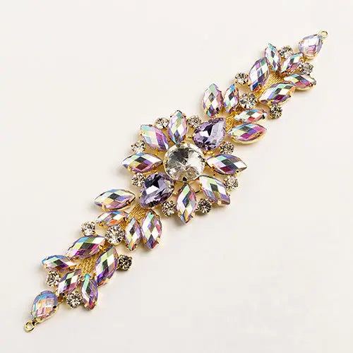 Crystal Motifs Floral 18cm  Aurora Borealis/Gold - Cosplay Supplies Inc