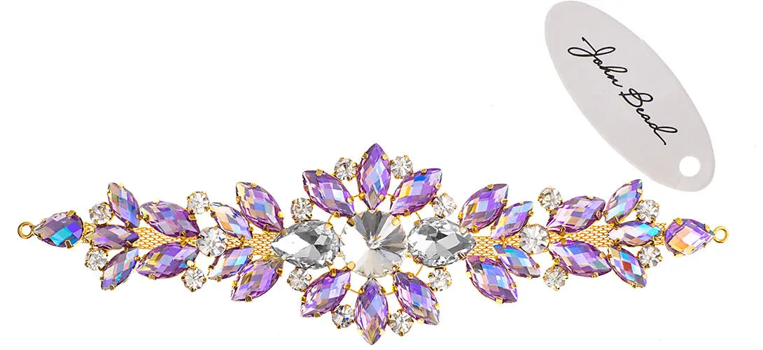 Crystal Motifs Floral 18cm  Aurora Borealis/Gold