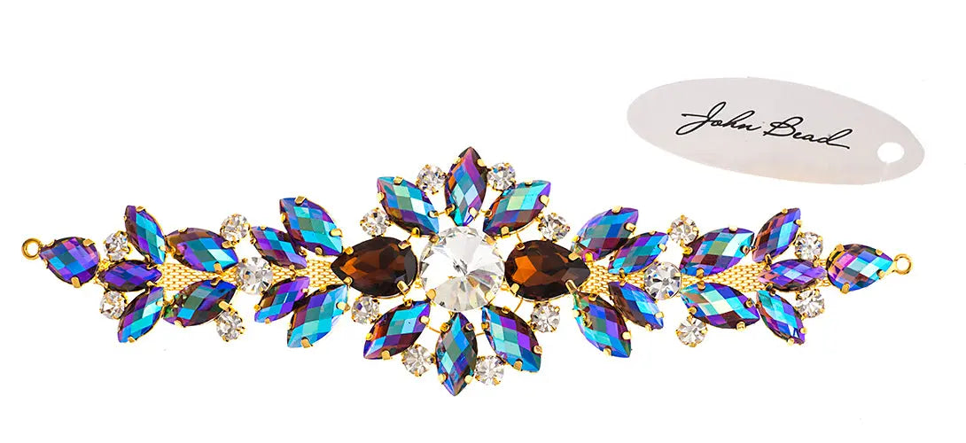 Crystal Motifs Floral 18cm  Aurora Borealis/Gold