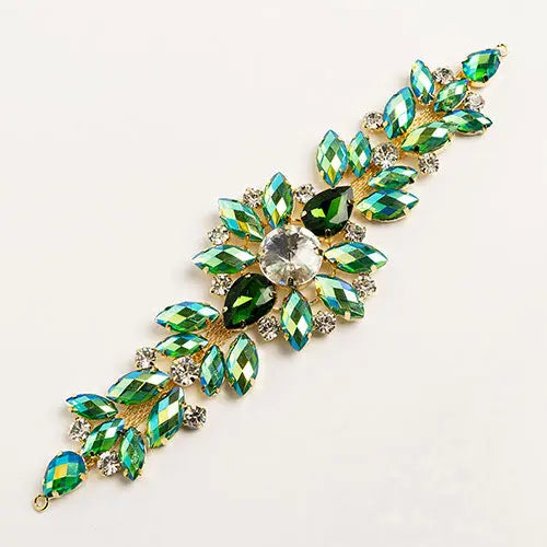 Crystal Motifs Floral 18cm  Aurora Borealis/Gold - Cosplay Supplies Inc