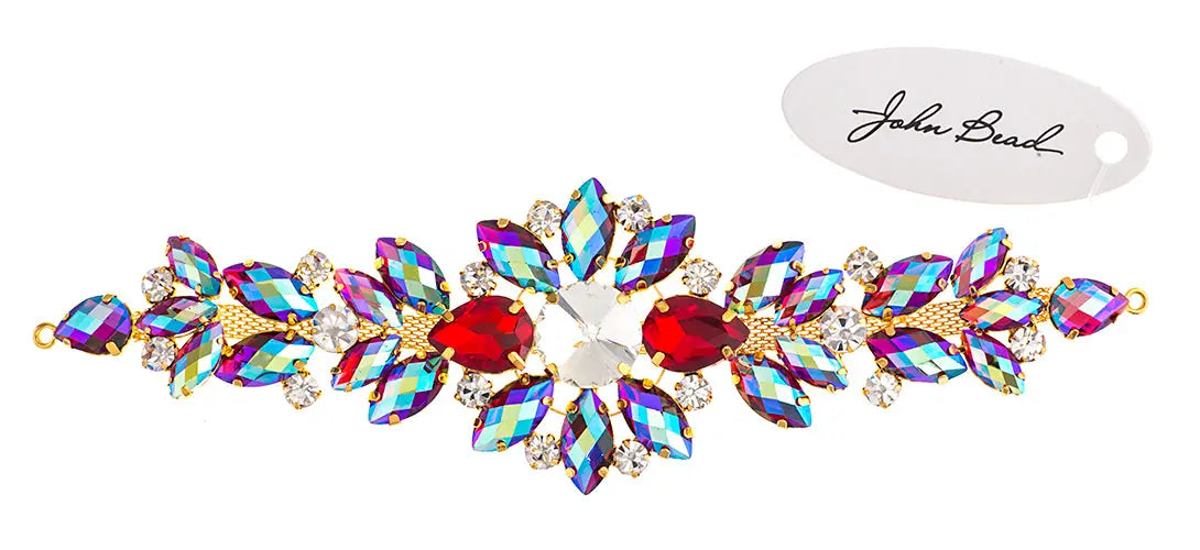 Crystal Motifs Floral 18cm  Aurora Borealis/Gold