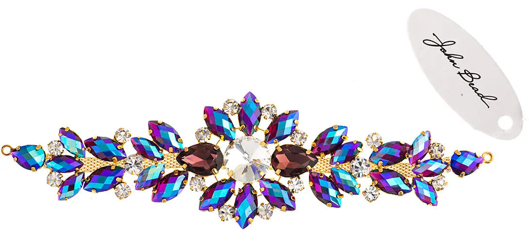 Crystal Motifs Floral 18cm  Aurora Borealis/Gold