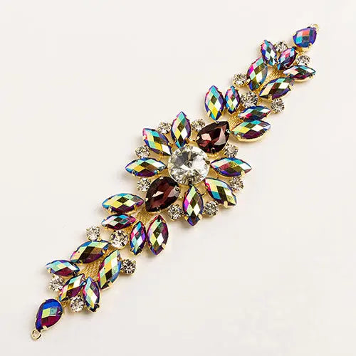 Crystal Motifs Floral 18cm  Aurora Borealis/Gold - Cosplay Supplies Inc