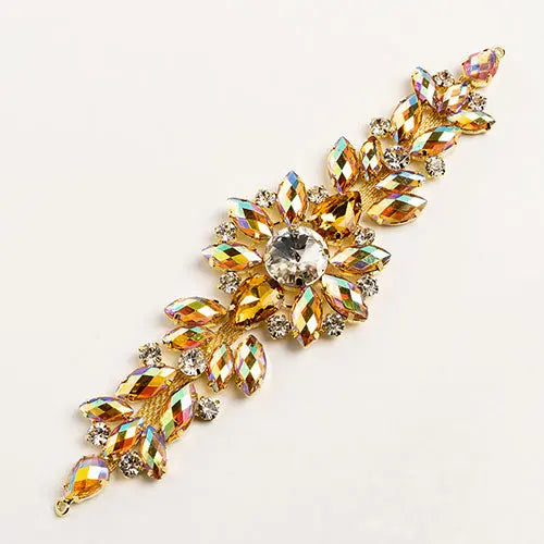 Crystal Motifs Floral 18cm  Aurora Borealis/Gold - Cosplay Supplies Inc