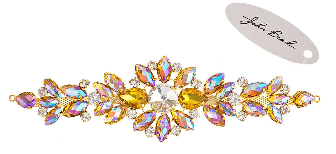 Crystal Motifs Floral 18cm  Aurora Borealis/Gold