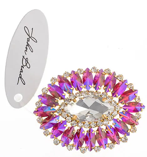 Crystal Motifs Oval 6x7cm  Aurora Borealis/Gold