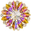 Crystal Motifs Round 4.5cm  Aurora Borealis/Gold
