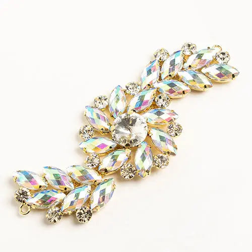 Crystal Motifs Fancy Swirl 10.5x4cm  Aurora Borealis/Gold - Cosplay Supplies Inc