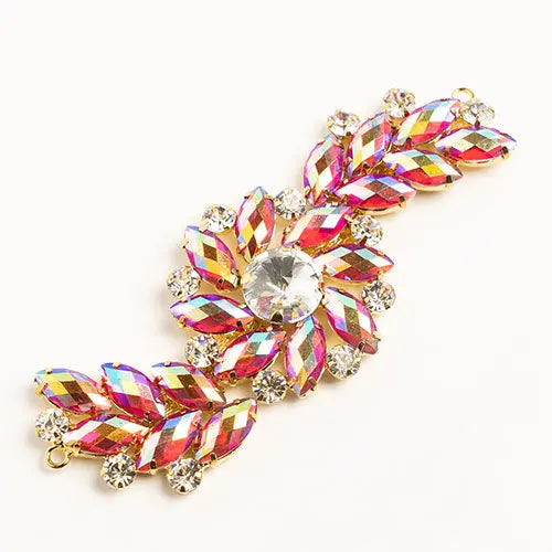 Crystal Motifs Fancy Swirl 10.5x4cm  Aurora Borealis/Gold - Cosplay Supplies Inc