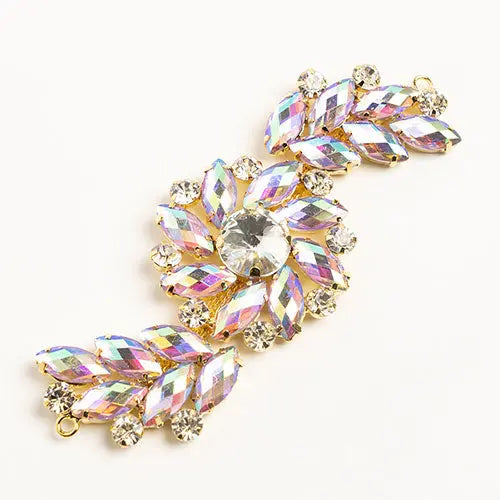 Crystal Motifs Fancy Swirl 10.5x4cm  Aurora Borealis/Gold - Cosplay Supplies Inc