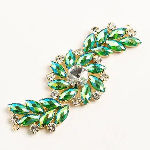 Crystal Motifs Fancy Swirl 10.5x4cm  Aurora Borealis/Gold - Cosplay Supplies Inc