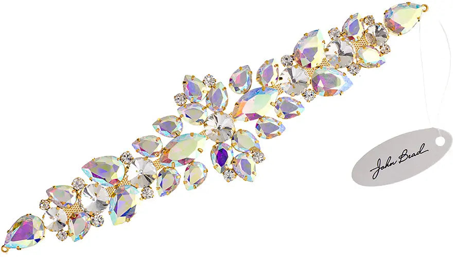 Crystal Motifs Floral 28x7.5cm  Aurora Borealis/Gold