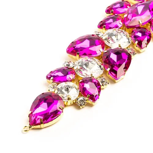 Crystal Motifs Floral 28x7.5cm  Aurora Borealis/Gold