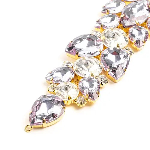 Crystal Motifs Floral 28x7.5cm  Aurora Borealis/Gold