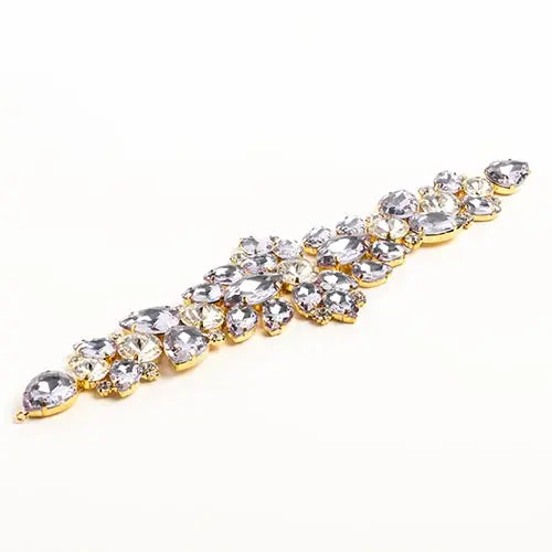 Crystal Motifs Floral 28x7.5cm  Aurora Borealis/Gold - Cosplay Supplies Inc