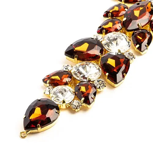 Crystal Motifs Floral 28x7.5cm  Aurora Borealis/Gold