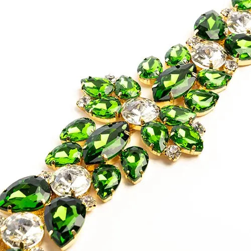 Crystal Motifs Floral 28x7.5cm  Aurora Borealis/Gold